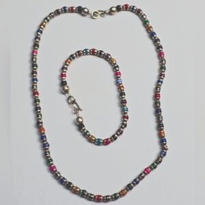 Treska‎ Multicolor Beaded Necklace and Bracelet Set